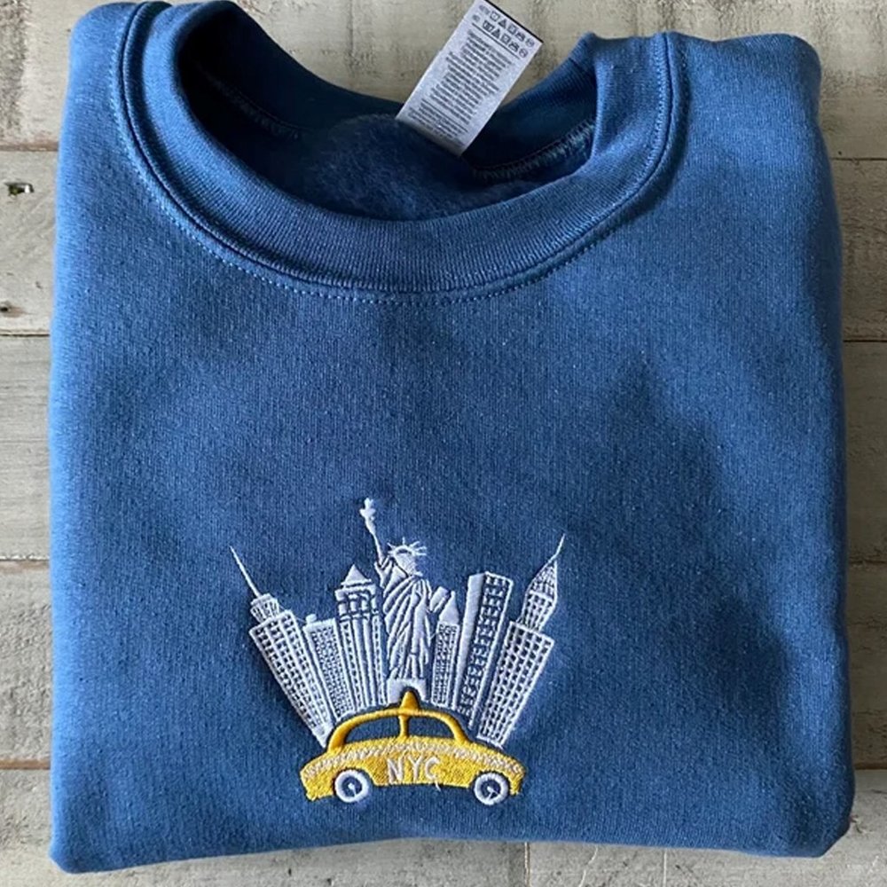 Embroidered New York City Graphic Crewneck Unisex Shirt